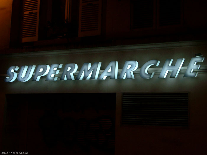 Supermarket sign in Le Marais - Paris