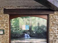 Waterfall on the Biocoop facade, La FertÃ©-Bernard, France